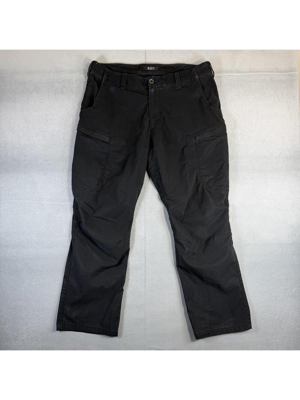 5.11 Tactical Apex Pants Mens 40x30 Black Cargo Stretch Zip Pocket Active Duty